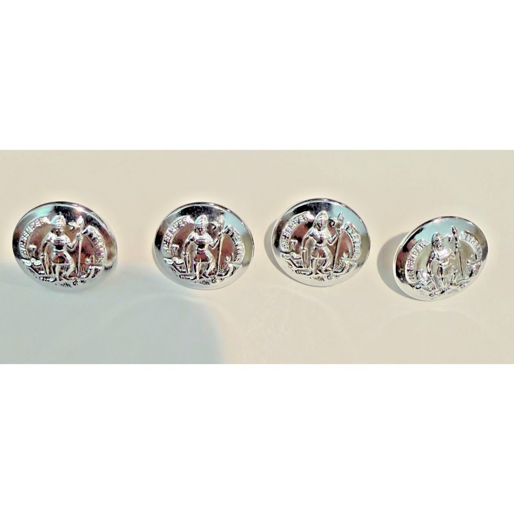 Vintage Virginia State Seal‎ Uniform Buttons Set of 4 Waterbury Silver Tone